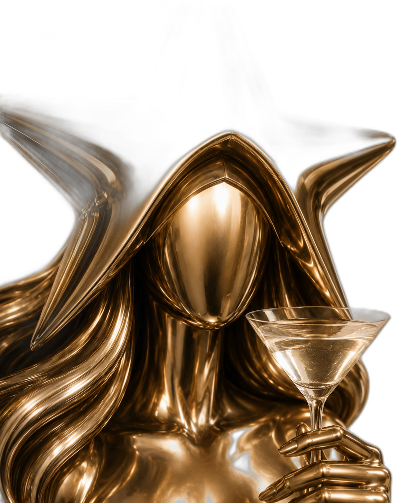 Astrus — estátua dourada com taça